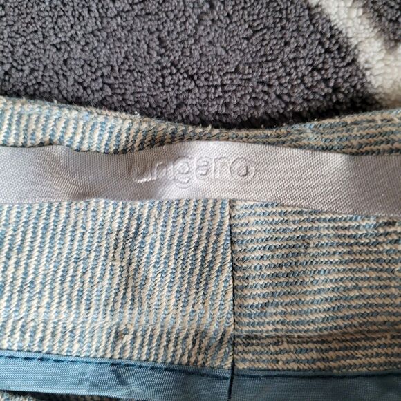 Ungaro Womens Linen Silk Mid Rise Dress Trousers Size 44 Tweed Italy Pockets - Picture 3 of 9